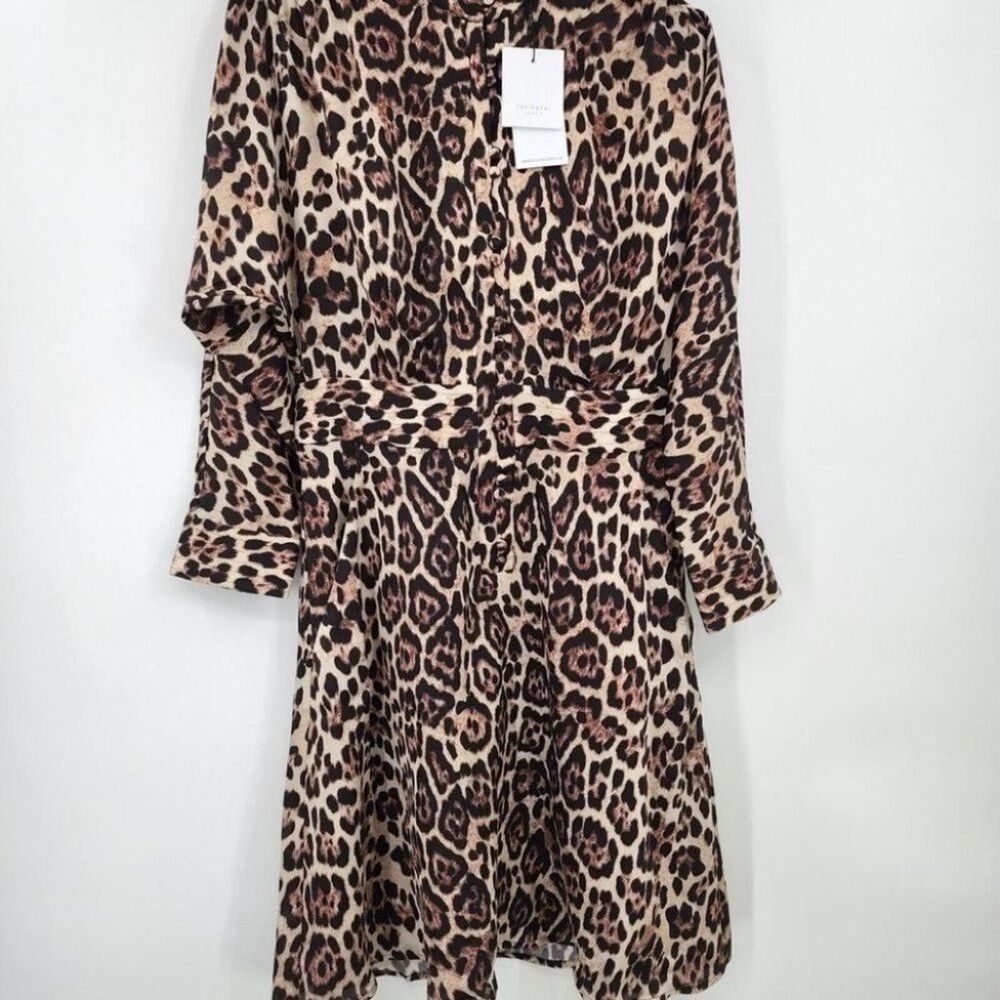 NWT EQUIPMENT FEMME Adalicia Animal Print Leopard Cheetah Dress Womens Size 4 - Picture 3 of 8
